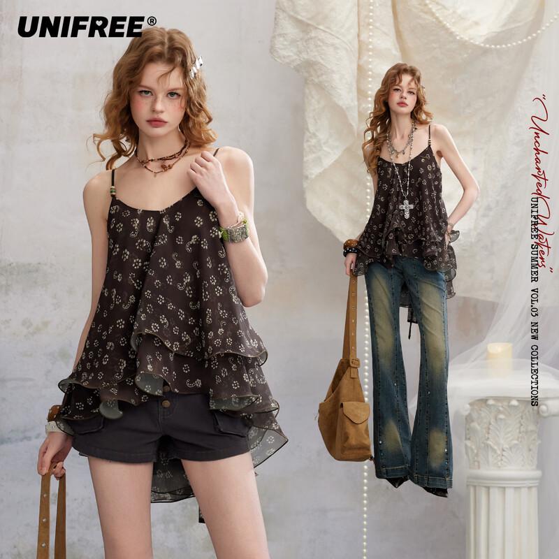 UNIFREE Floral Print Loose Camisole Top M