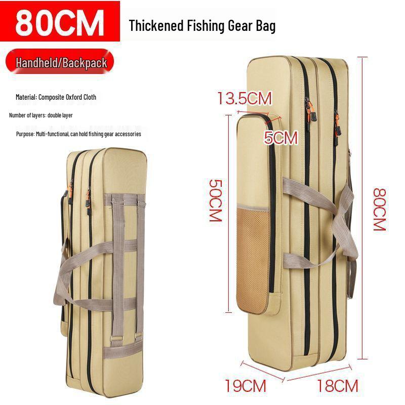 A1R Mini Multi-Layer Fishing Rod Bag - Canvas Gear Bag for Ice & Standard Fishing