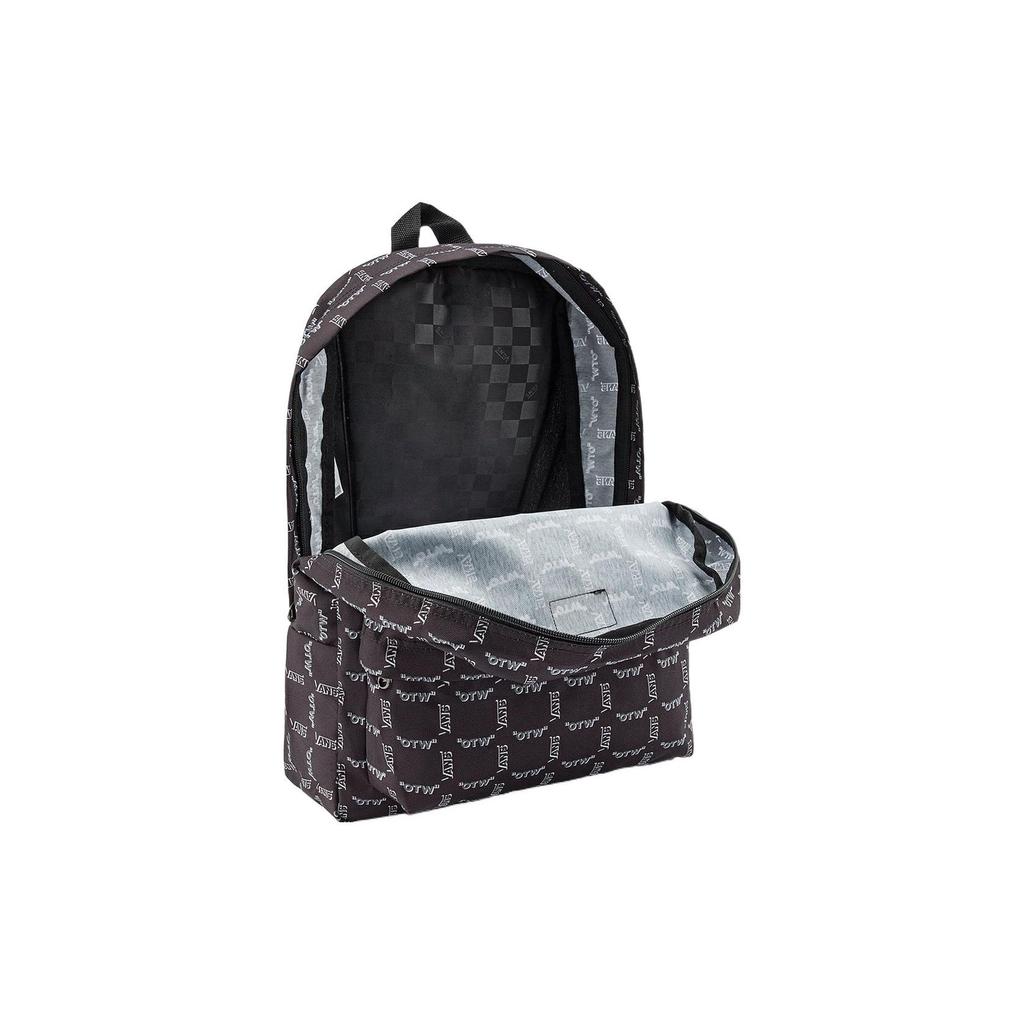 Vans All Over Logo Print Sports Casual Polyester Backpack Unisex Backpack Black VN0A5KHQYOQ