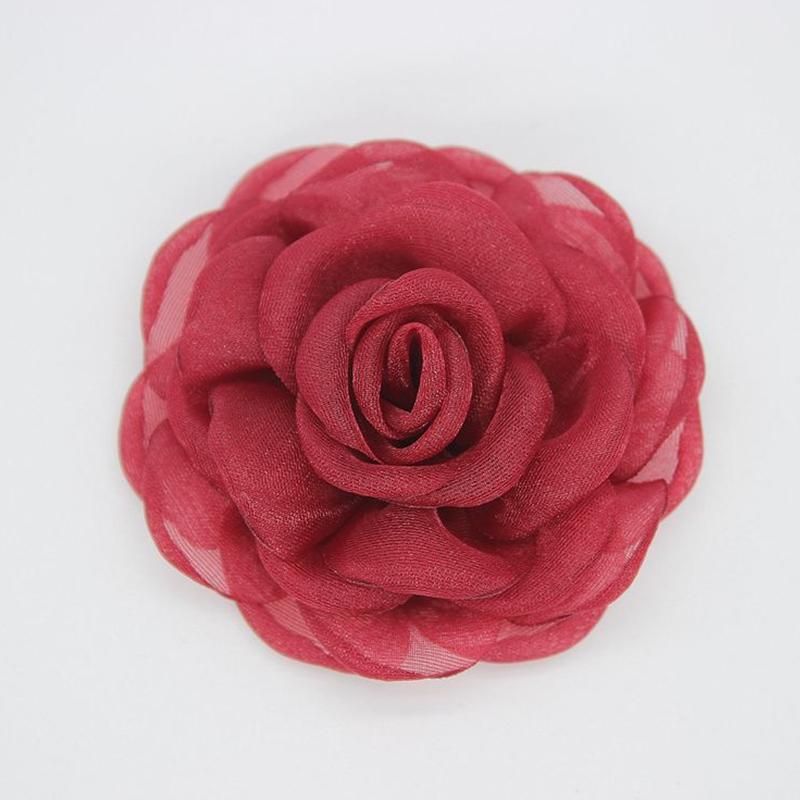 6Cm Black White Camellia Flower Brooches Korean  Corsage Lapel Pins Dress Shirt Suit Accessories For Women Lapel Pins