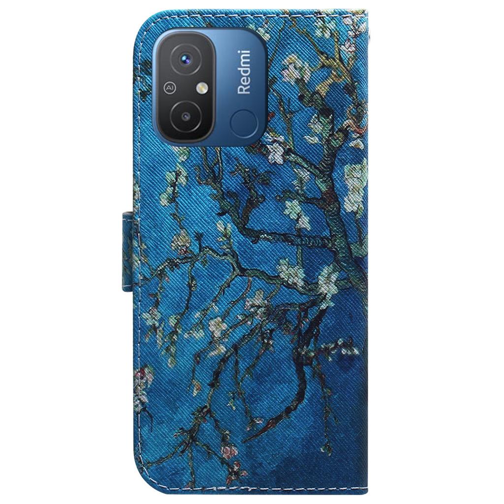 Leather Cover for Xiaomi Redmi 11A 4G/Redmi 12C 4G Phone Case Pattern Printing Anti-Scratch Wallet Shell