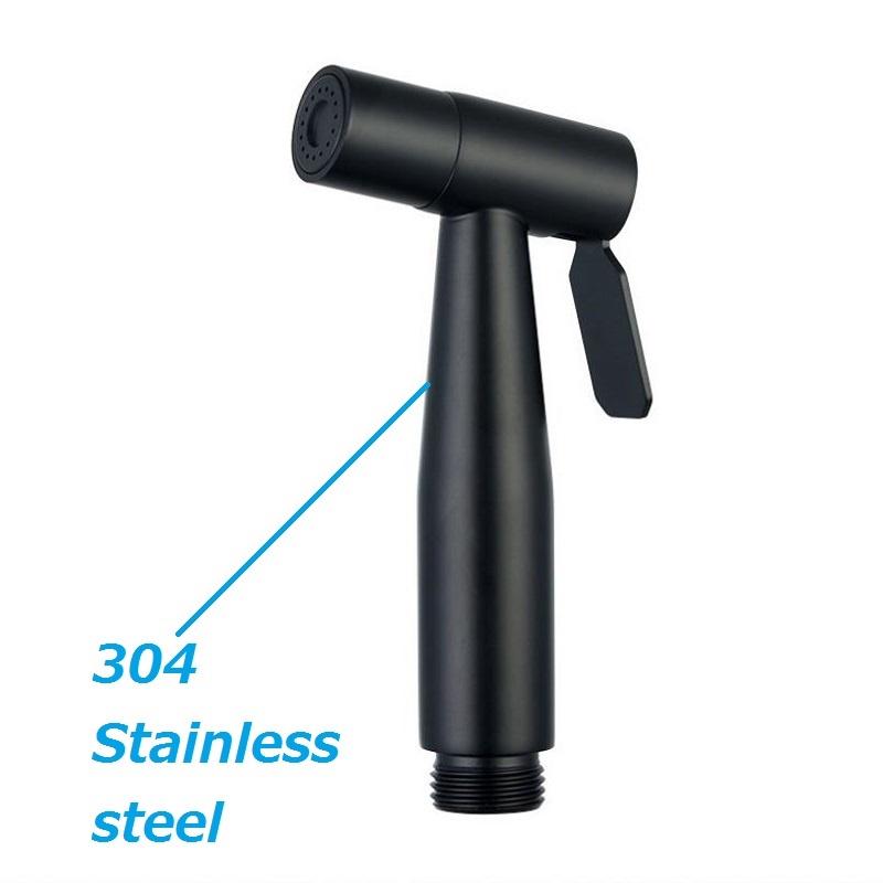 

Смеситель для ванной из нержавеющей стали, ручной душ, смеситель для биде для унитаза, ручные биде-лейки из нержавеющей стали, распылитель воды с матовой поверхностью чёрный