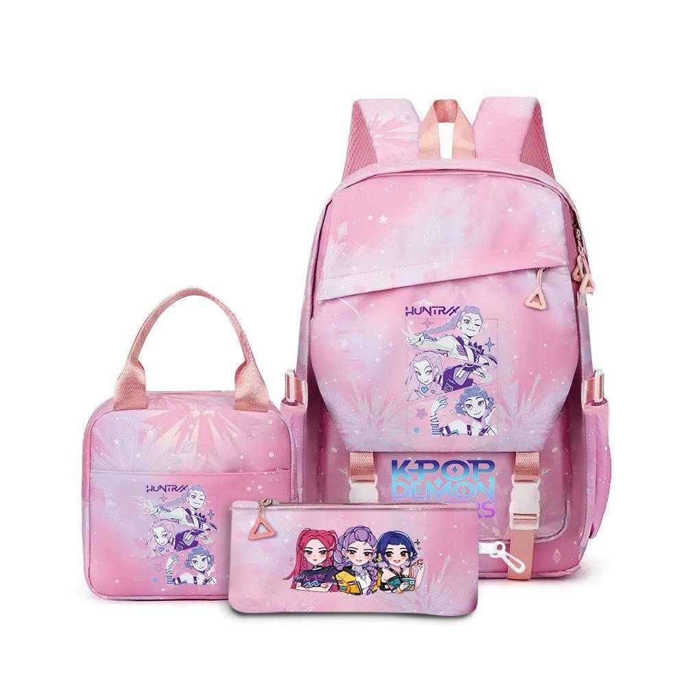 Kpop Demon Hunters, Elementary School Bag, Children'S Backpack, Lunch Bag, Pencil Bag, Three-Piece Set, Student Backpack