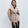 New European American Style Women's Stand Collar Double-sided Wool Coat, Thicken Mid-length Woolen Overcoat For Autumn Winter