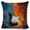 Nordic Style Music Note Pillowcase Decor Vintage Guitar Mike Printed Pillow Case for Home Sofa Polyester Cushion Cover 45x45cm