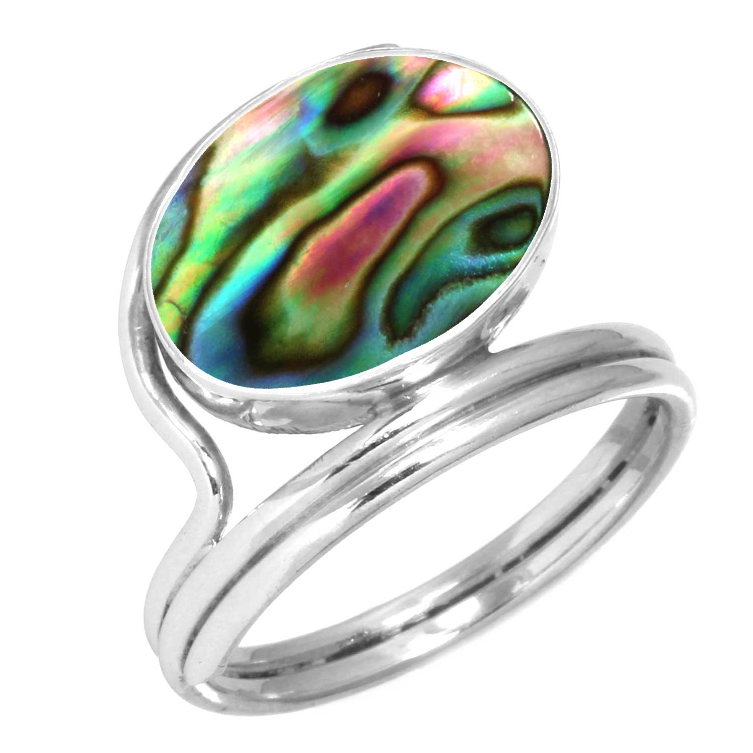 

Кольцо из стерлингового серебра 925 пробы с драгоценными камнями, ювелирные изделия ручной работы, подарок на День святого Валентина, аквамариновый халцедон, ракушка-ушка, синий солнечный камень, лабрадорит, пренит 8.5