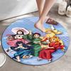Classic Japanese-style Cartoon Demon Slayer Round Rug, Home Soft Decorative Anti-slip Yoga Mat and Chair Mat, Outdoor Floor Mat Carpet K12
