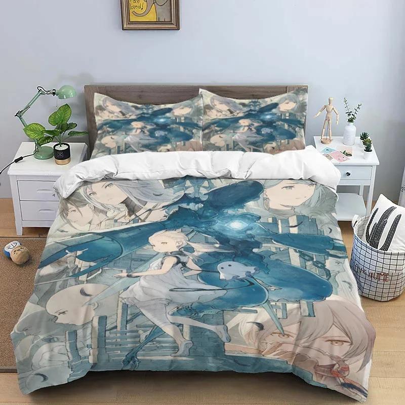 Comforter Comic Nier Art Print Three Piece Bedding Set Fashion Article Children Or Adults For Beds S S Bedding Set