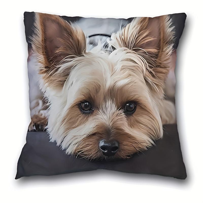 

Dog Print Short Plush Pillowcase Animal Theme Pillowcase Home Bedroom Decor, Architectural Collectible (excluding Pillow Core) 16x16Inch