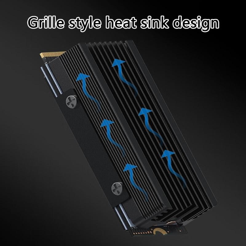 M.2 SSD Heatsink Thermal Pad Heatsink Aluminium Cooling with Silicone Thermal Pad Heatsink 2280 NVME CPU Cooling