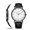 BUREI Made In Leather Popular Commuting Watch Men's Watch, Japan, Quartz, Slim, Strap, Brand, Analog, Simple, Waterproof, Stylish, (Black-White)