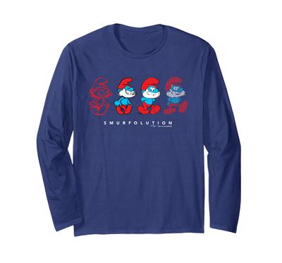 Evolution Papa Smurf Smurflation Metaverse Smurfs Movie Long Sleeve T-Shirt
