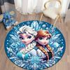 Olaf and Elsa Print Round Rug, Suitable for Decorating Living Rooms, Bedrooms, Tables, Chairs, Sofas, Etc.