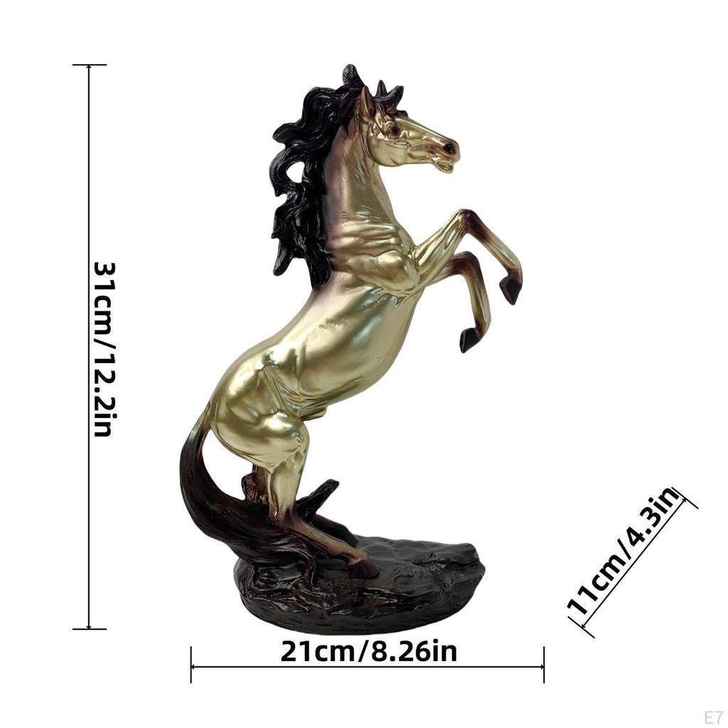 Dekorativní figurka koně pro domov, Sběratelská pryskyřičná socha Knihovna