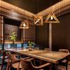 Modern Led Wooden Pendant Light Fixture Japan Simple Style Nordic Triangle 3d Indoor Lamp Home Deco Dining Room Cafe Reception