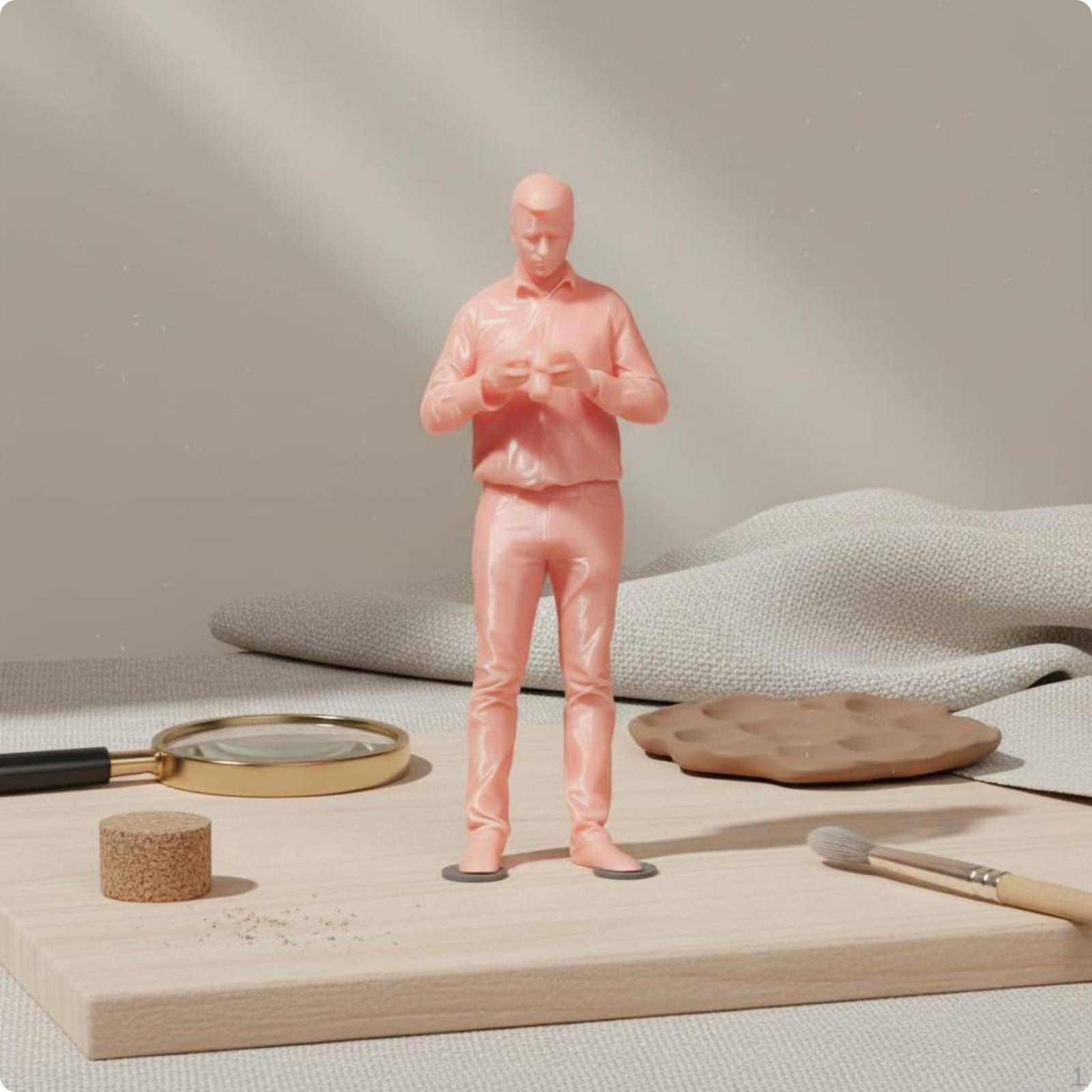 Photographer Miniature High Detail Figurine Detailed Diorama Figure for Model 1-43 Standing Unpainted
