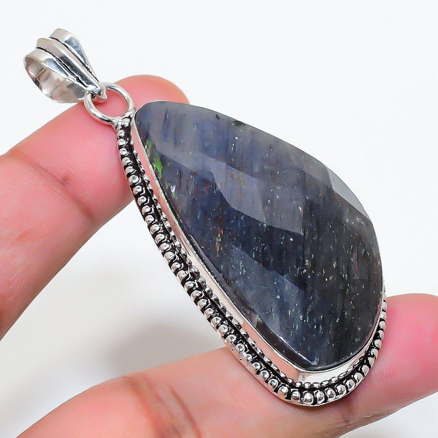 Natural Sunstone In Lolite 925 Sterling Silver Jewelry Pendant 2.56" AP-15923
