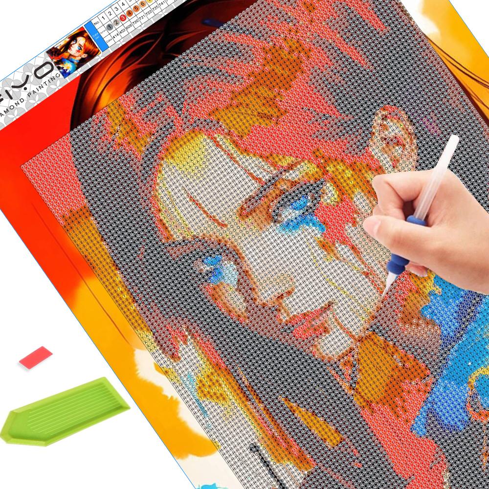 FIYO 11.8x16.73in Pictură Diamant Foraj Rotund Complet Culoare Diamant Fată Pictură Diamant Rotundă Handmade Bricolaj Pictură Mozaic Diamant Decor Acasă