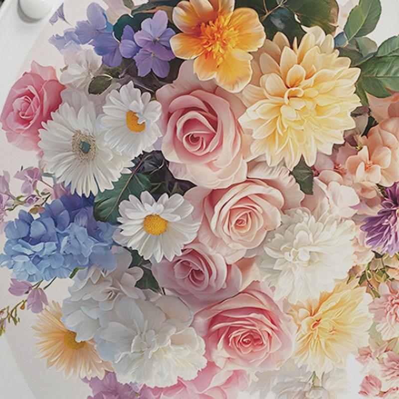 

Раскрашенные Креативные Цветы Наклейка для Ванной Комнаты Туалета Наклейка на Туалет Наклейка на Стену Самоклеящаяся Наклейка Домашний Декор 1pc