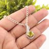 Natürlicher Peridot Edelstein 925 Sterling Silber Boho Schmuck Anhänger 1" Mit Kette CP-24-11