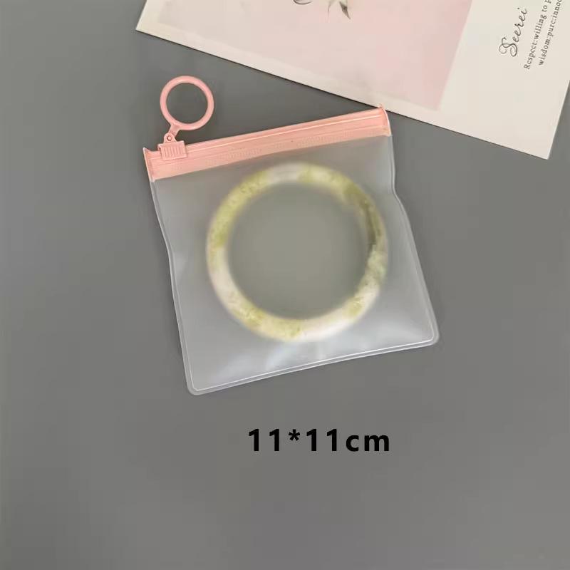 Non-yellowing, non-hardening frosted EVA zipper jewelry bags for earrings and bracelets