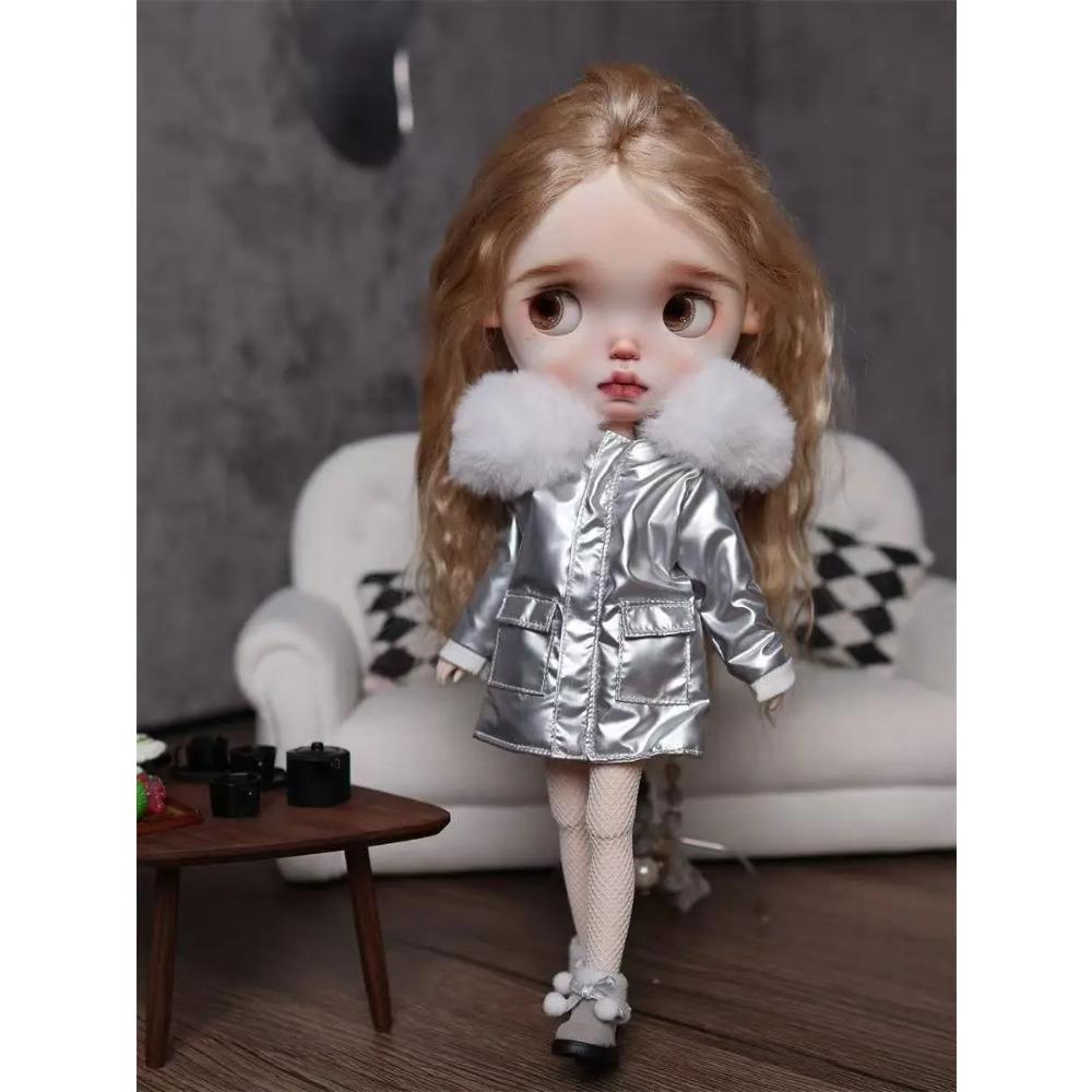 1/6 Blythe Doll Clothes Outfit Warm Cotton Coat Suit Winter Coat Down Jackets Doll Clothing Accessories