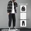 Men's Long Sleeve Korean Plaid Shirt - Hong Kong Style Spring/Autumn Trend