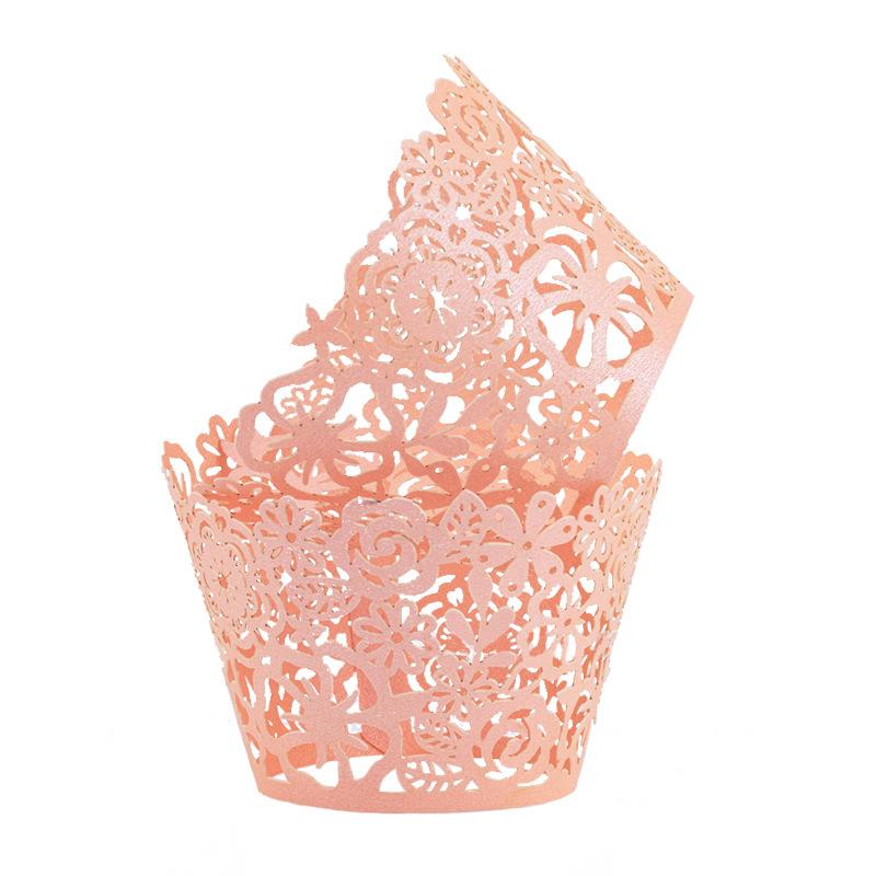 

YOMDID 30pcs Cakes DIY Lace Paper Cup Decoration Hollowed Out Flower Clusters Paper Cup Edge Birthday Wedding Baking Accessories світло-рожевий колір