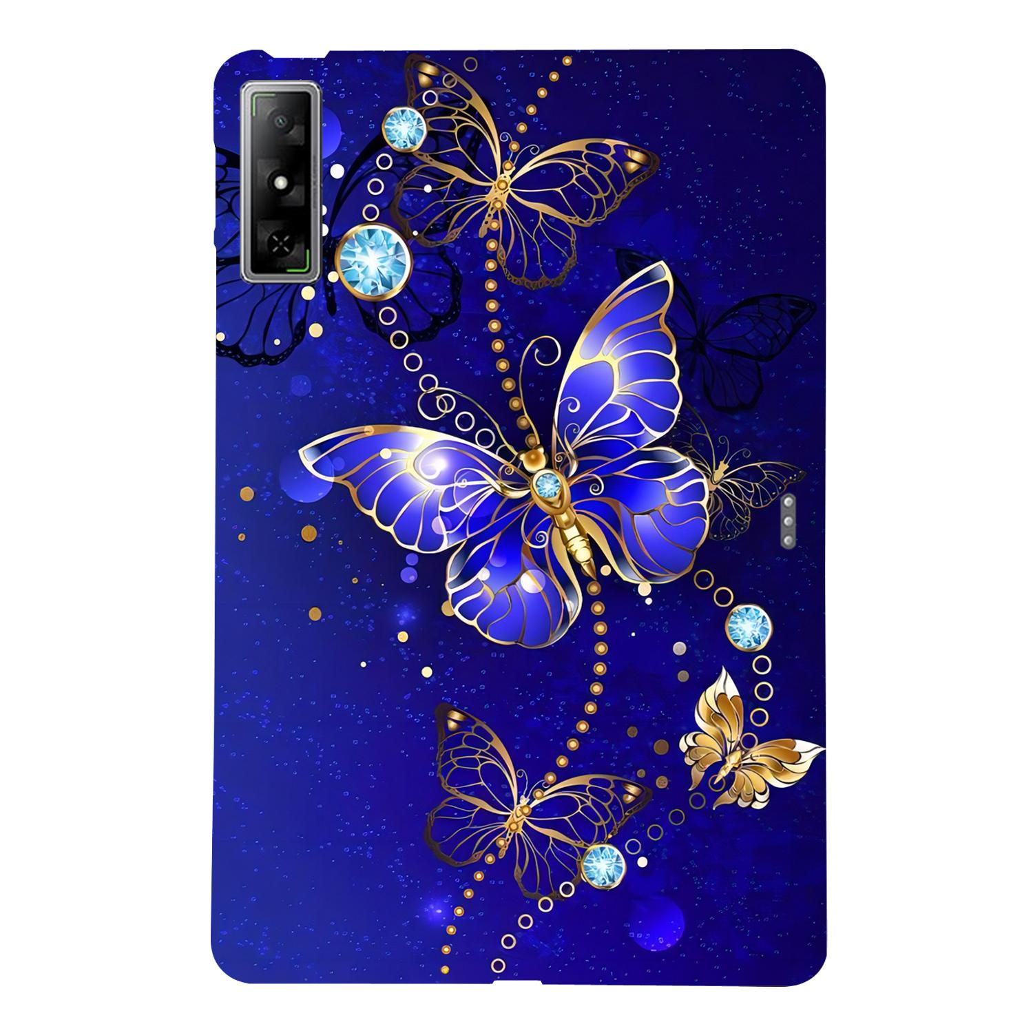 

For Infinix Xpad GT TPU Case Pattern Printing Slim Tablet Protective Cover Blue Butterfly