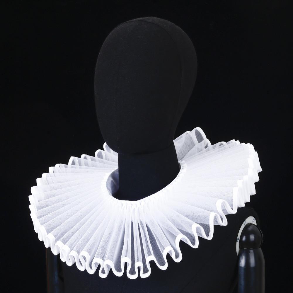 Detachable Shakespeare Neck Ruffled Collar Vintage Victorian Costume Renaissance False Collar Elegan Retro Ruff Collar