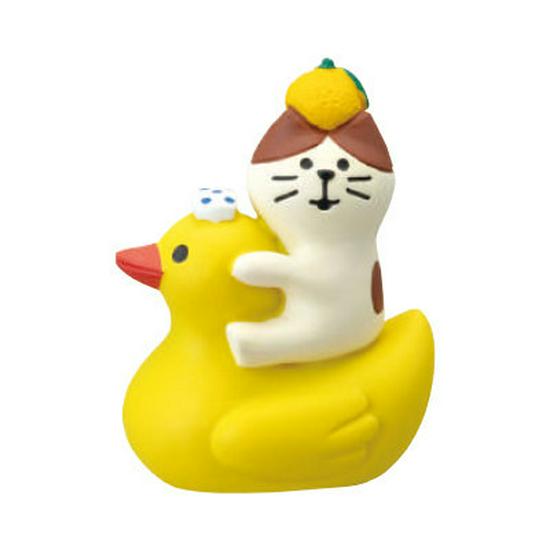 Yuzu Series Cat & Yellow Duck Mini Resin Ornament