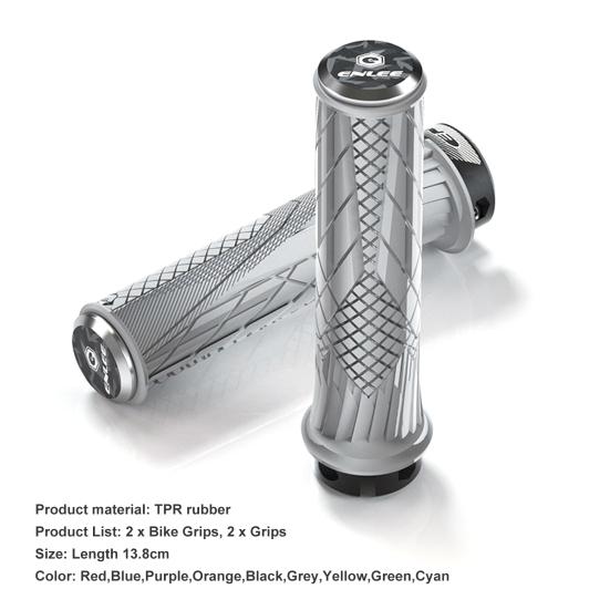 Poignées Vélo Ergonomiques ENLEE – Caoutchouc TPE, Lock-on, Embouts Inclus