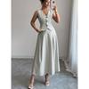 Tank Top and Skirt Set Western Style Elegant New Stripe Vest Vest Skirt Two-piece Set