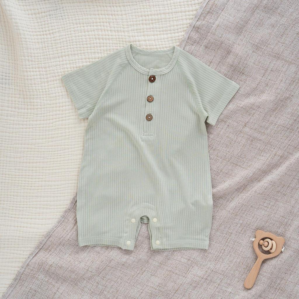 Newborn Ultra-Thin Cotton Short-Sleeved Jumpsuit for Summer