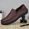 Wide Head Leather Shoes Men's Wide Soles and High Instep One Pedal 45 Father's 46 Summer 47 Fattened and Enlarged 48 Soft Leather