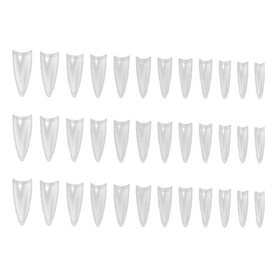 240Pcs/Box Fake Ultra-thin No Trimmable Carving Grinding Nail Traceless DIY Frosted Small Trapezoid Half-paste Extend