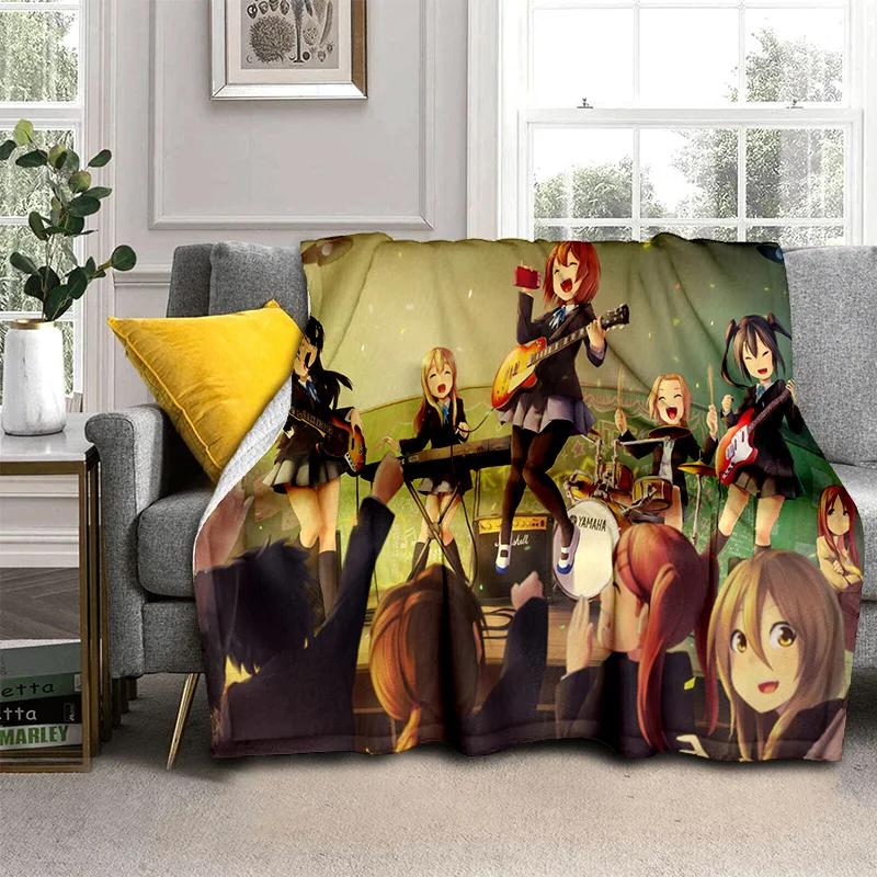 3D Kawaii Girls K-ON Cartoon Cute Lolita Blanket,Soft Throw Blanket for Home Bedroom Bed Sofa Picnic Travel Cover Blanket Kids