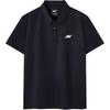 Solid Color Logo Print Moisture-Wicking Breathable Simple Versatile Short Sleeve Polo Shirt Men Tops Meteorite-Black P224M126-03K8
