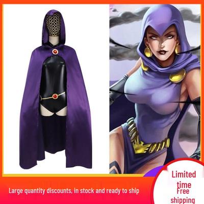 Raven Kostým pro Cosplay Teen Titans - Hrdinský Halloweenský Outfit DC Comics
