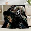 1PC Ghostface Greetings Poster Flannel Blanket Gift, Suitable for Both Men And Women, Soft Ideal for Beds And Sofa, Birthday Or Christmas Gift