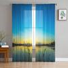 Sheer Curtains For Living Room Sky Sea Evening Nature Children's Bedroom Balcony Large Curtains Kitchen Dining Room Curtains