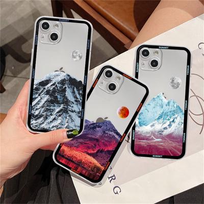Clear Case For Apple iPhone 14 11 13 12 Pro 7 8 Plus XR X XS Max 6 6S 13Pro Silicone Phone Cover Aesthetic Snow Mountain