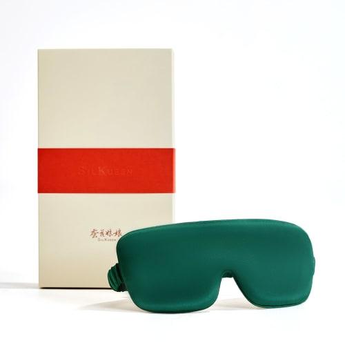 Silkworm Flower Niangniang Eye Mask, 100% Silk, Two-Color Design, Breathable, No Pressure, Light Blocking, Washable, Ultra-Lightweight, Unisex, for Sl