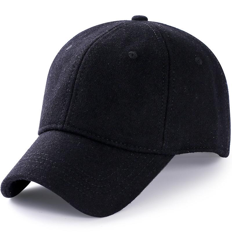 Herren Übergröße Woll-Baseballkappe - Herbst/Winter Koreanischer Stil Schirmmütze, Damen Warme Baumwollmütze