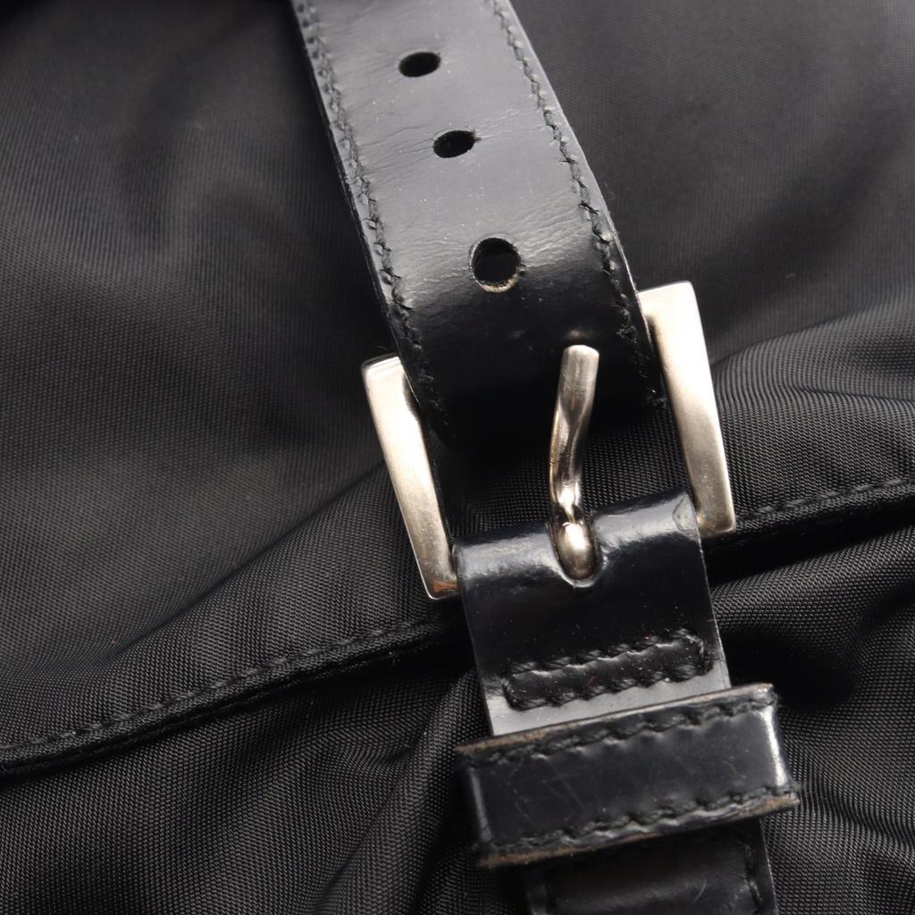 Used PRADA VELA Messenger Bag Shoulder Bag B1738 Nylon Leather Black Used Unisex