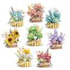 Flower Diamond Building Blocks Potted Rose Sunflower Plants Succulents DIY Assembled MOC Mini Brick Figure Toys for Home Decor