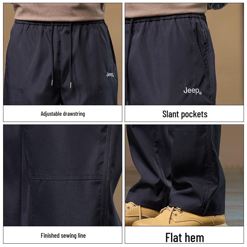 Jeep Men's Straight-Leg Loose Fit Cargo Pants
