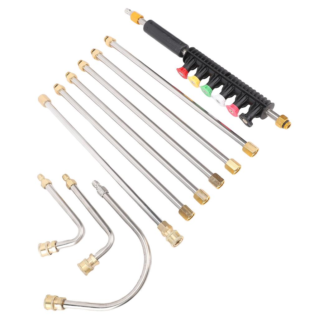 Hochdruckreiniger Verlängerungsstab Set 6 Düsenspitzen 30 90 Grad U-förmige gebogene Stäbe Power Washer