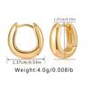 Chic Business Oval Brass Plated 18k Gold Earrings For Women