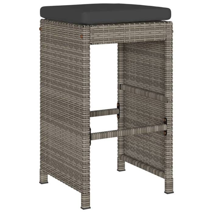 VidaXL Tabourets de bar de jardin et coussins lot de 6 résine tressée, tabouret, tabouret de bar extérieur, chaise de bar, 368693